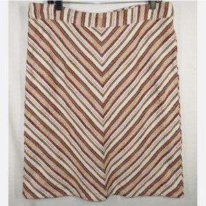 Liz Claiborne Women's Chevron Striped Textured Cotton A-Line Skirt Size 14